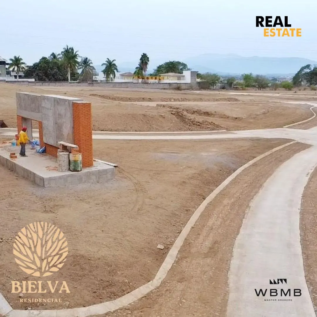 Muro de acceso y calles de concreto de Bielva